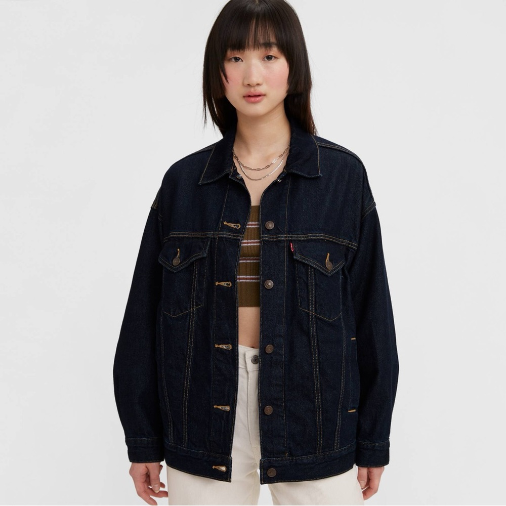Levi's® Premium XL TRUCKER JACKET in Dark Indigo Rinse